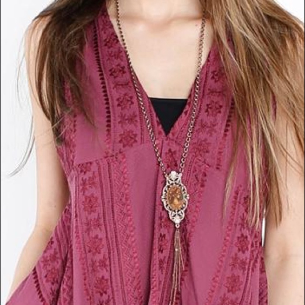 Free People Embroidered Tank L